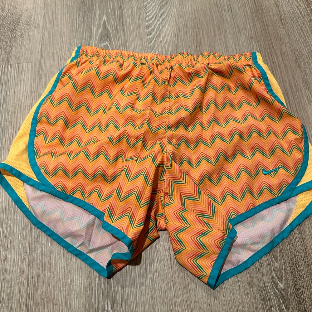 Nike Dri-FIT Orange and Green Patterned Shorts